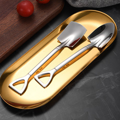 304 Stainless Steel Shovel and Spoon, Retro-Style Home Use, Creative Design—Perfect for Desserts & Watermelon, Cute Spatula and Soup Spoon