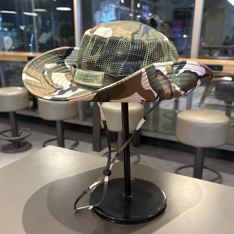 2026 New Camouflage Round-Brimmed Hat, Large-Brimmed Hat, Sunshade Hat, Outdoor Hiking and Fishing Sun Protection Breathable Training Hat