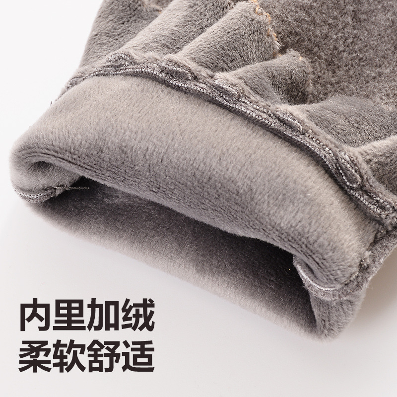 Guantes cálidos de invierno para mujer, para ciclismo y conducción al aire libre, de doble cara, de terciopelo y piel de conejo, a prueba de frío, con pantalla táctil y engrosados para protección solar en verano