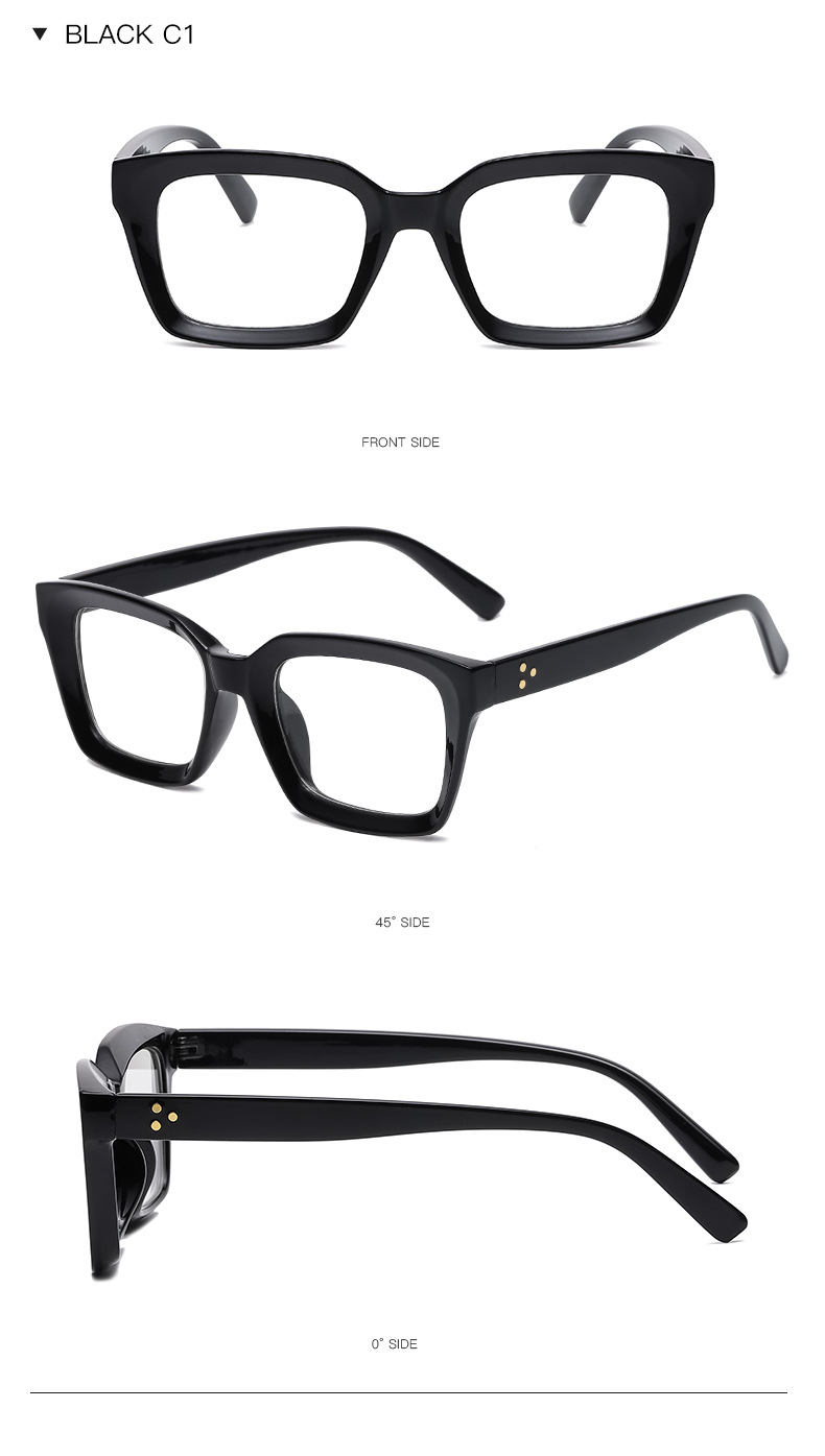 Simple Style Solid Color Pc Square Patchwork Full Frame Optical Glasses display picture 11