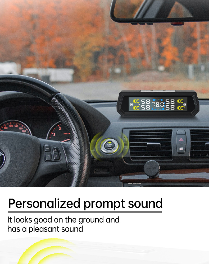 T17 Tire Pressure Monitoring System High-Precision Solar-Powered Tire Pressure Monitor Tpms Tire Pressure Wireless Device Smart