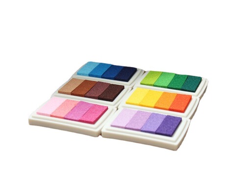 Stationery Wholesale Cute Colorful Large Ink Pad 4 Color Gradient Ink Pad
