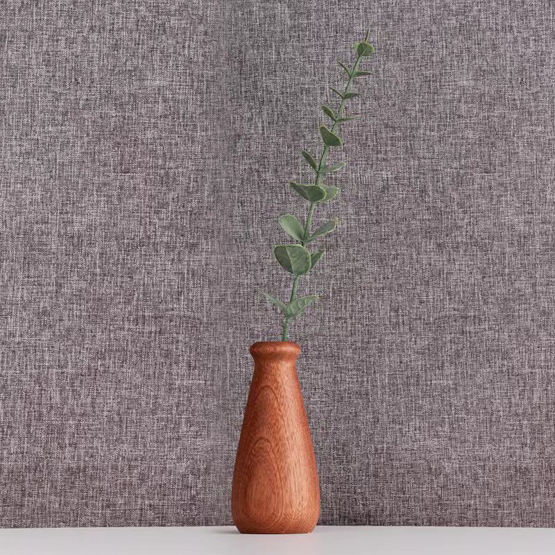 Wooden Hand-made Flower Vase Solid Wood Flower Vase Desktop Decoration Vintage Handmade Simple Dried Vase Ornaments Wholesale