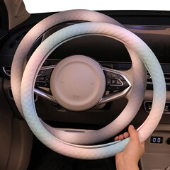 卸売りのマカロンの車のハンドルカバーはまぶしくて、通気性があります。