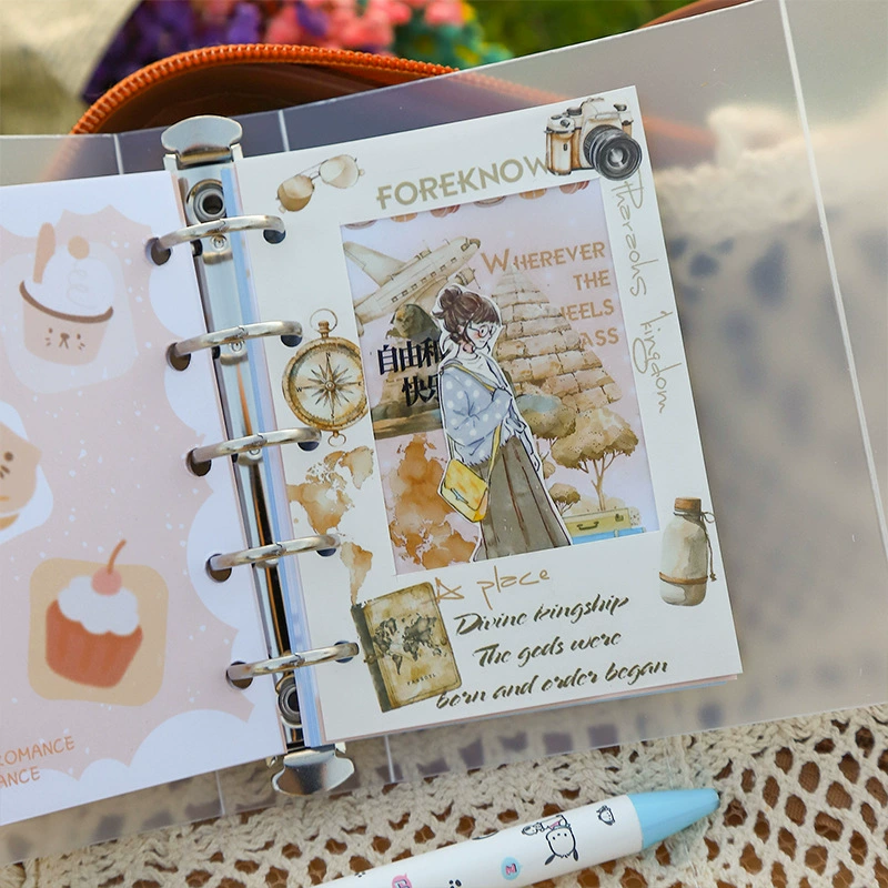 番茄酱少女 Kailin's travel diary series transfer stickers decorative stickers retro handbook material 6