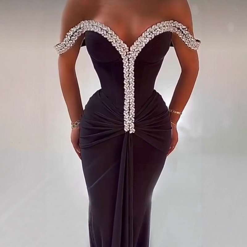 Cross-Border New Rhinestone Bandage Skirt European and American High-End Evening Dress Amazon Independent Station Hot Selling Banquet Party Skirt