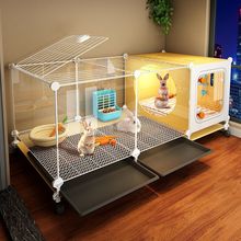 透明观景兔笼兔子笼子带厕所家用大号室内养兔子宠物豪华别墅直销