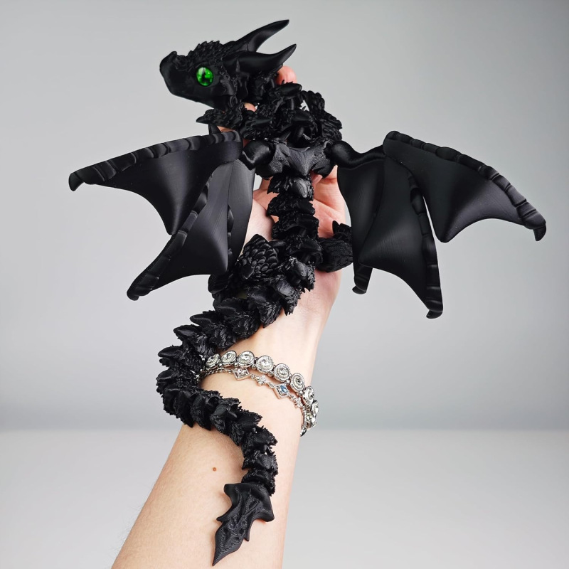 跨境新品3D打印双角恶魔飞龙带翅膀多关节灵活可动模型儿童的玩具|undefined