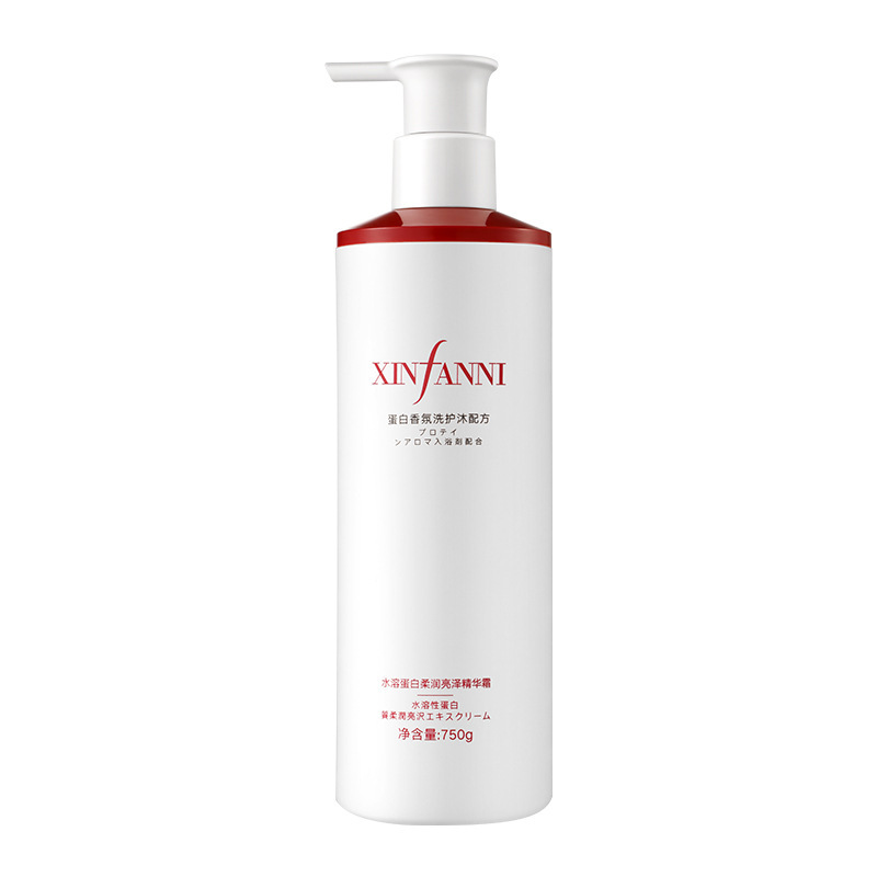 Xinfanni champú de proteína soluble en agua refrescante Control De Aceite hidratante acondicionador de cabello fragancia duradera traje de gel de ducha al por mayor