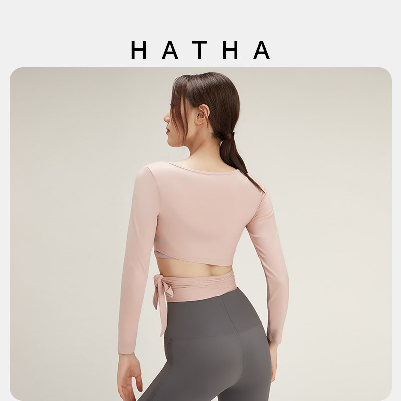 哈他 | 斜影-瑜伽服上衣女秋冬交叉紧身衣健身运动跑步长袖上身