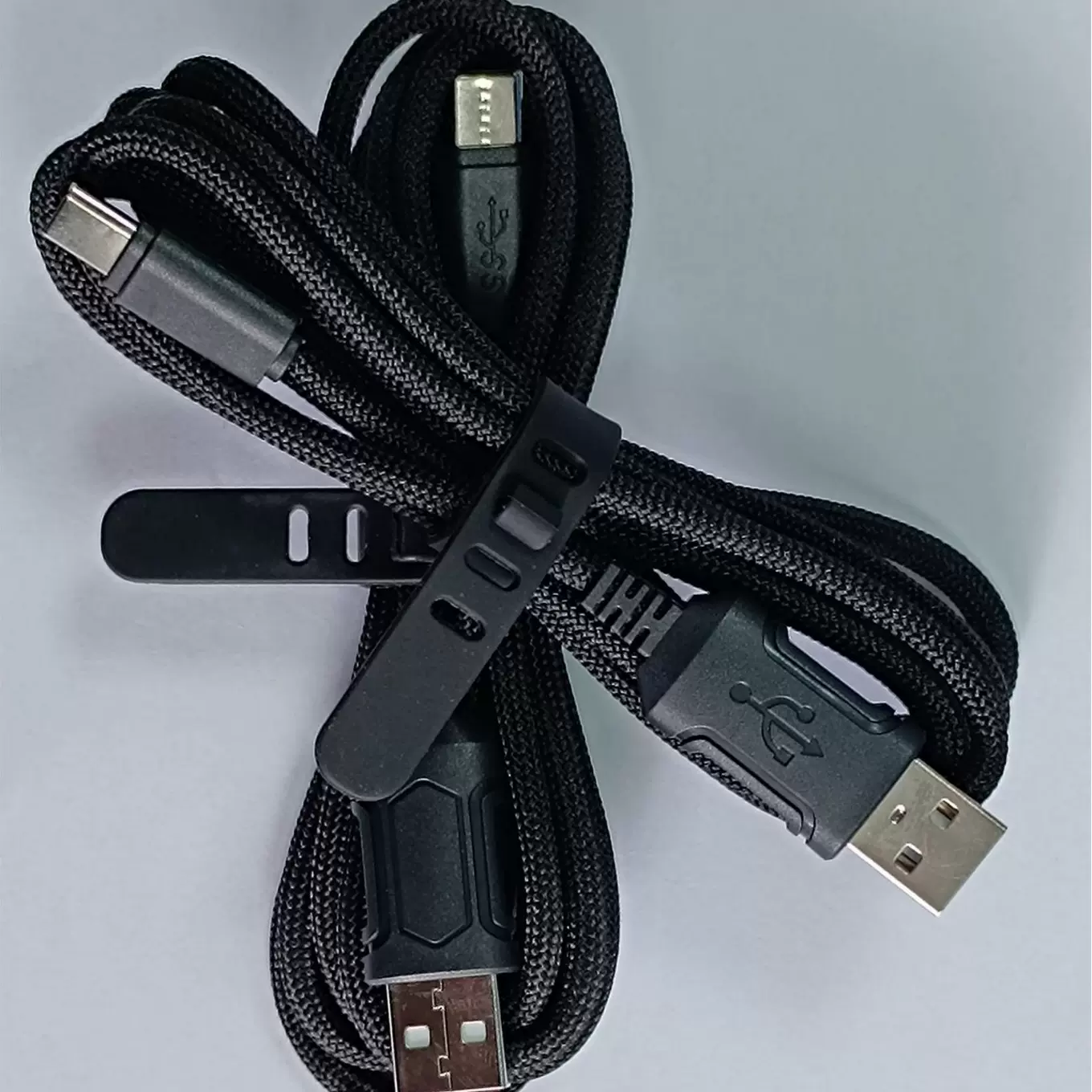 鼠标键盘通用Type-C伞绳线数据线弯头柔软磁环屏蔽传输键盘鼠标线