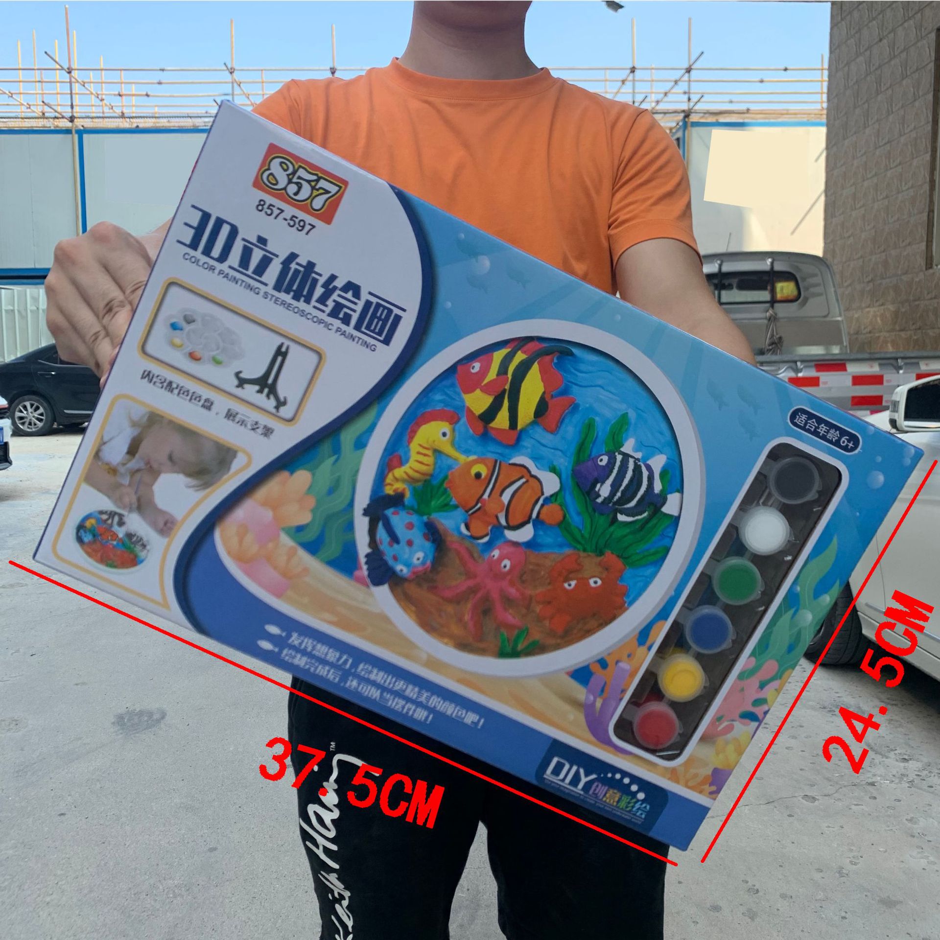 Set de pintura tridimensional DIY, yeso de sirena y dinosaurio, manualidad educativa - Mayorista