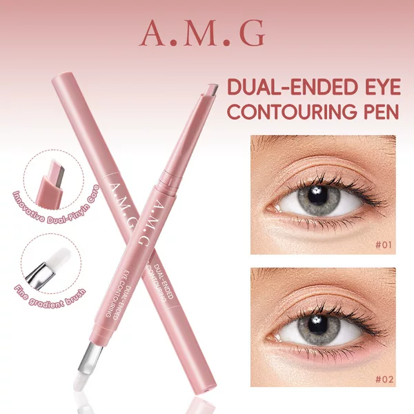 Cross-Border A.M.G. One-Stroke Dual-Ended Aegyo-Sal Pen for Brightening, Two-In-One Waterproof Highlighter and Contouring Dual-Ended Aegyo-Sal Pen
