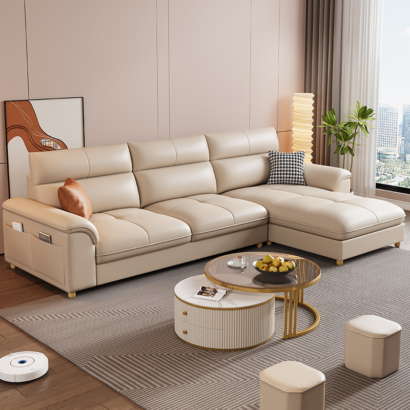 Cat's Claw Technology Fabric Sofa Living Room 2024 New Small Apartment 34 People Straight Row Simple Modern Furniture Combination