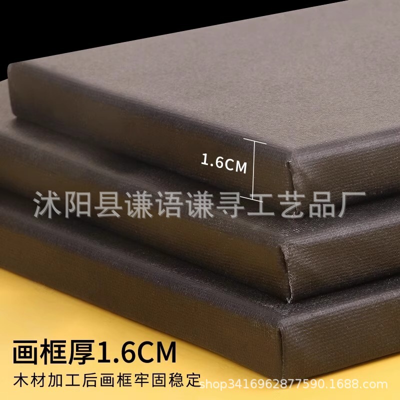 Oil Product Picture Frame 10 PCs Solid Wood Canvas European Oil Picture Frame Black Canvas Acrylic Rectangular