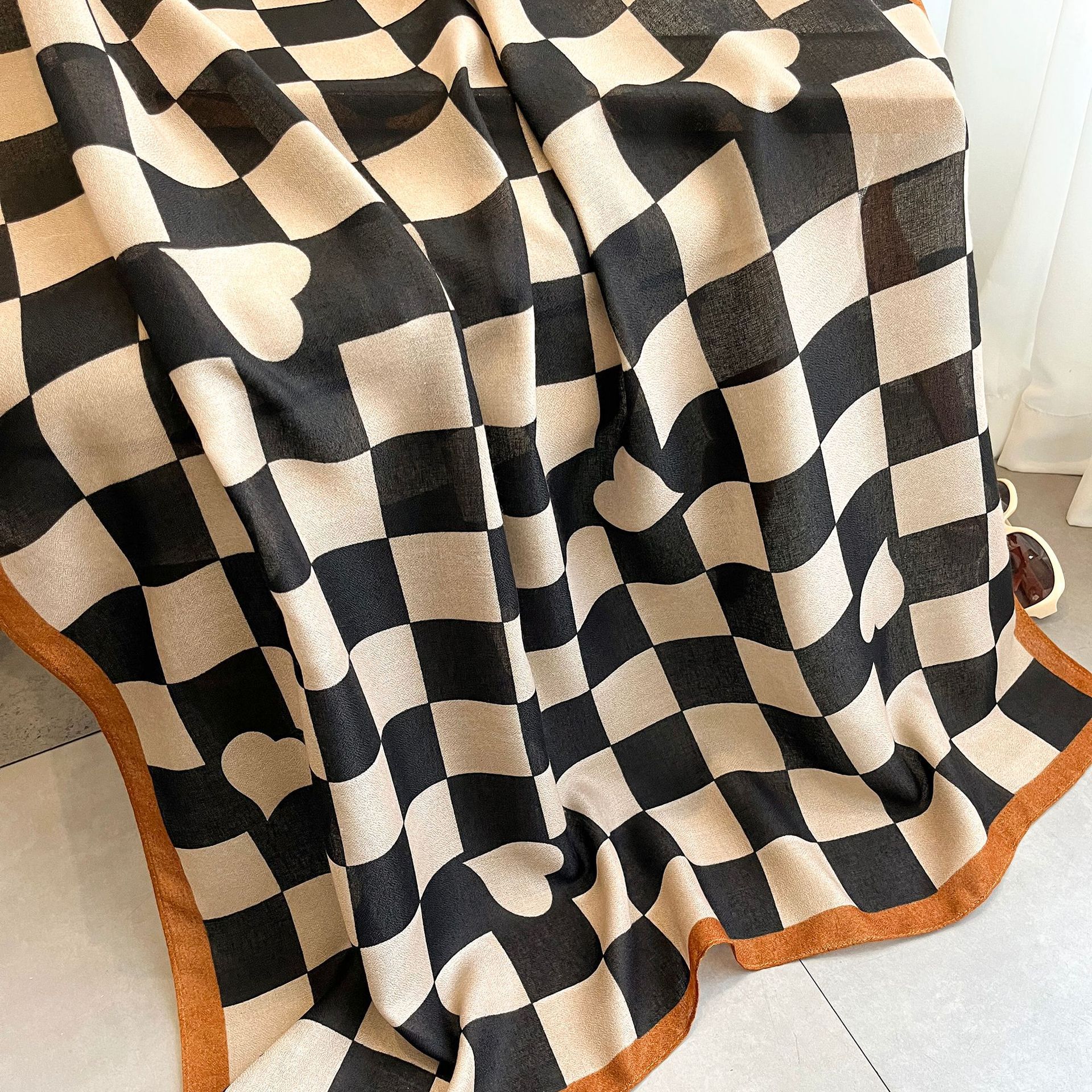 Sciarpa Donna 2023 Sciarpa in cotone e canapa primaverile e autunnale Sciarpa calda autunnale e invernale Camera estiva con aria condizionata_voghion.com