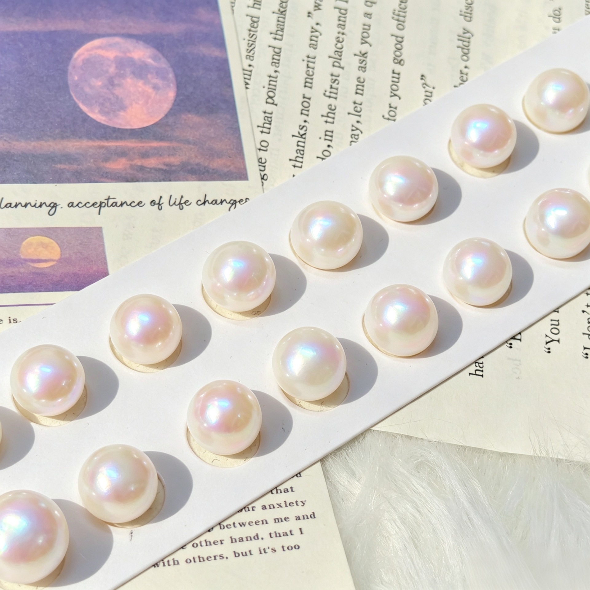 10-14mm rare large-sized aurora Zhuzji natural freshwater pearls, loose pearls