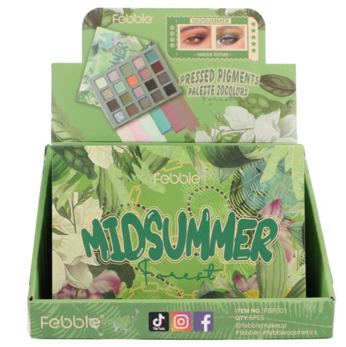 (Caja de presentación) Sombra de ojos transfronteriza Febble Maquillaje multicolor nacarado mate delicado 6 platos una caja FBF001