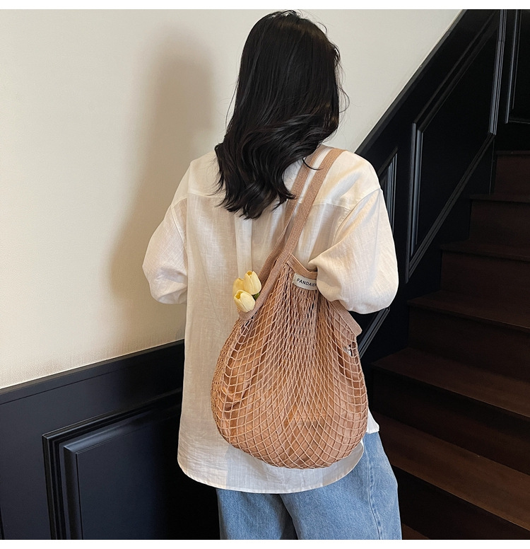 Lazy style large bag Women's 2025 new trendy and versatile single-shoulder bag with large capacity hollowed-out tote bag undefined
