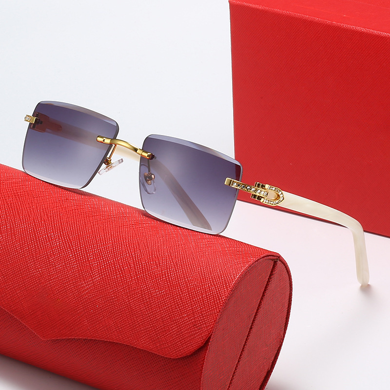 2022 New Card Home Frameless Trimmed Sunglasses Diamond-encrusted Fashion Sunglasses Women's European and American Fashion Glasses Personalized Street Photographed 2022 New Card Home Frameless Trimmed Sunglasses Diamond-encrusted Fashion Sunglasses Women's European and American Fashion Glasses Personalized Street Photographed