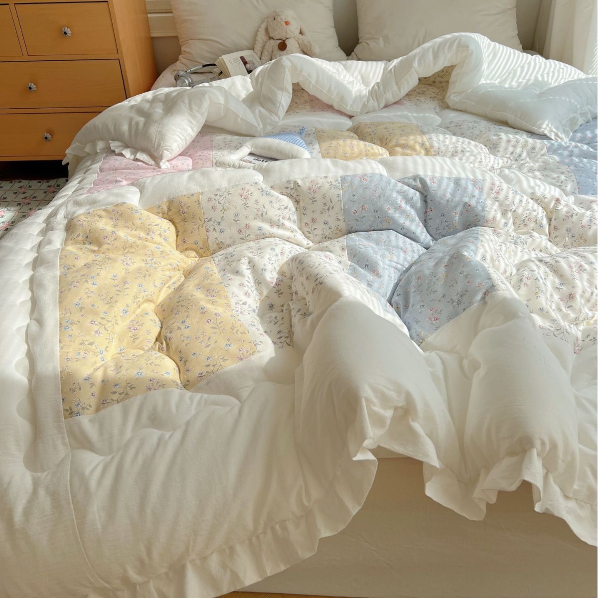 Ins Korean Style Cotton Baifuxia Quilt Korean Imported Washed Cotton Summer Cool Quilt Air-Conditioned Quilt/Spring & Fall Quilt