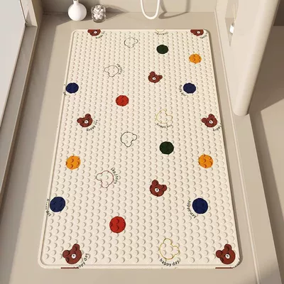 shower mat, children's bath mat, Avtomobil döşəmə paspasları - wc-bear-polka-dot-suction-cup-mat-6090cm