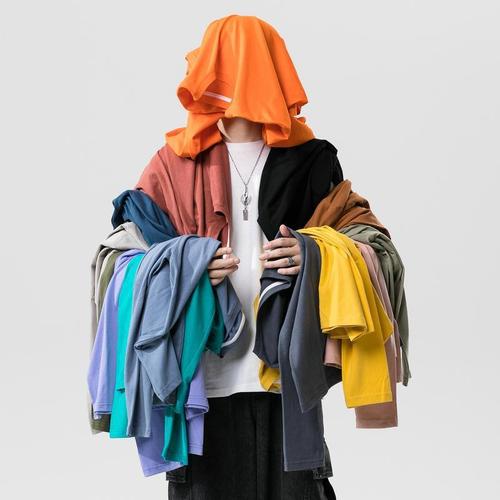 Autumn Plain Color Long Sleeve Men's and Women's Streetwear Hip-Hop Loose Long Sleeve T-Shirt Top Korean Style Round Neck Base Shirt Hoodie Top