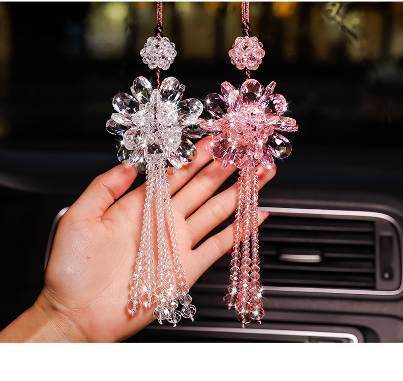 New Crystal Pendants, Car Hangings, Car Decorations, Crystal Flower Petal Crafts, Car Hanging Gifts