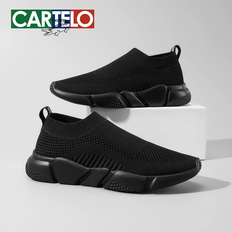 Мужские повседневные туфли Cardile Crocodile 2025: новая модель, удобные, легкие, из трикотажа, без шнурков, с мягкой подошвой, для прогулок, для папы