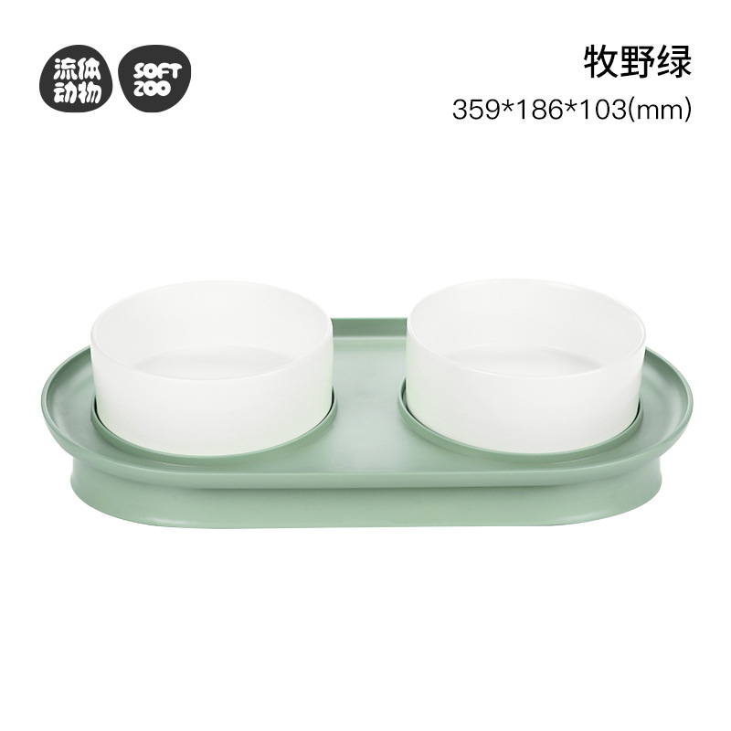 Gato tazón de cerámica doble tazón de comida de gato tazón de perro tazón de alimentos protección cervical columna vertebral gatito tazón de agua anti-knock mascotas suministros