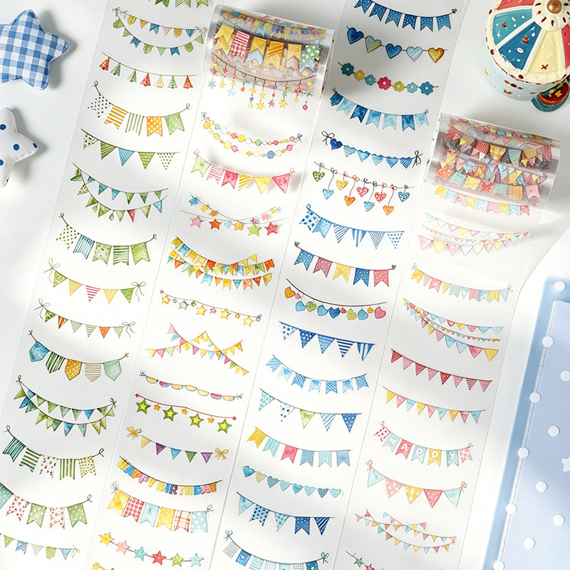 Tomato Sauce Girl Flag Party Series Flag-Themed Pet Die-Cut Tape Holiday Party Materials 4 Types