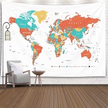 Large Map Tapestry 定制印花地图挂毯 亚马逊OEM ins 直播背景布
