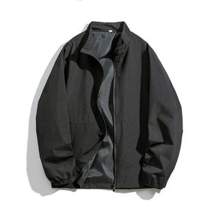 Men's Spring and Autumn Jacket Stand Collar Double Layer Thin Jacket 2025 New Trendy Versatile Windproof Large Size Windbreaker Jacket