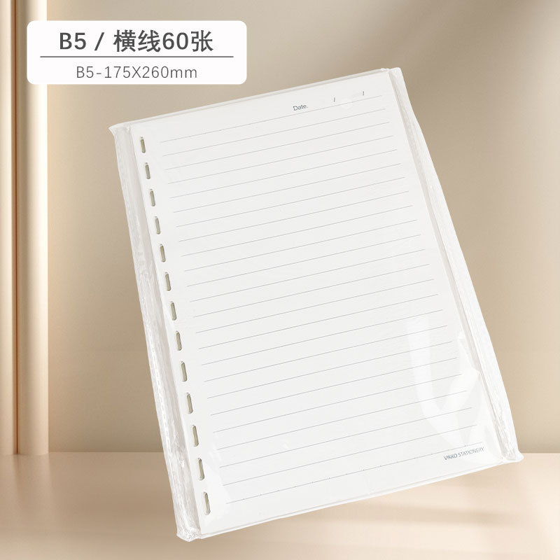 Este cuaderno de hojas sueltas B5 se puede desmontar para reemplazar el núcleo, la portada de las hojas sueltas PP respetuosas con el medio ambiente no presiona el libro de bobinas engrosadas a Mano.