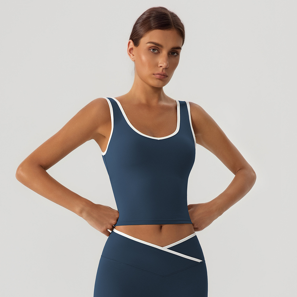 Nuevo color transfronterizo chaleco deportivo transpirable desnudo sensación de correr acondicionamiento físico ropa de yoga bra superior