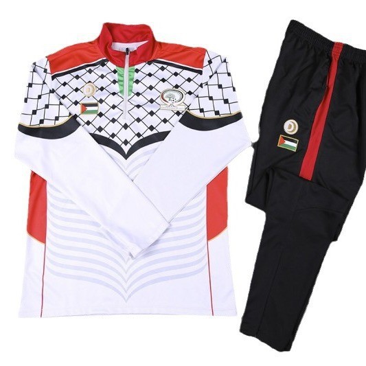 Herrenbekleidung langärmliger Trainingsanzug Herbst- und Wintersportbekleidung Pullover mit halbem Reißverschluss Palästinensischer langärmliger Trainingsanzug_voghion.com