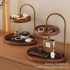 置物展示架架装饰复古卧室家用实木首饰玄关香薰钥匙托盘桌面卧室