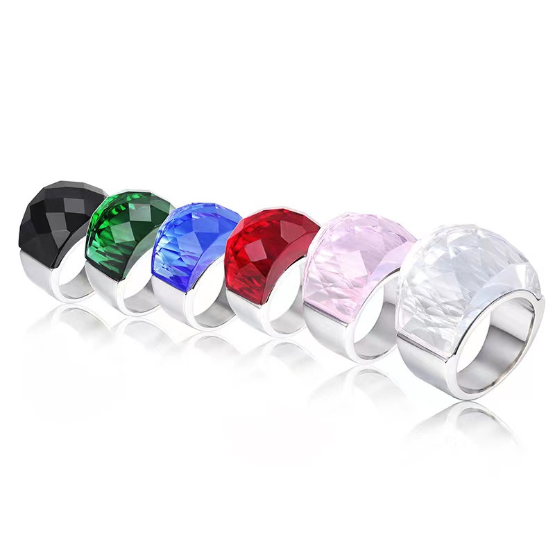 18g Weight Rhinestones Inlay Material Rings Classification 1 Piece Quantity Holiday, Daily Occasion Titanium Steel Material Color Block Pattern Men's Gender Inlay Design Simple Style, Classic Style Style Simple Style Classic Style Color Block Titanium Steel Inlay Rhinestones Men's Rings 2