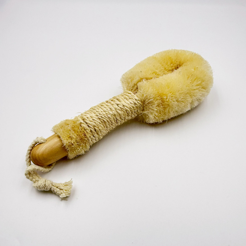 Lugar al por mayor artefacto de baño Cepillo de baño de limpieza de mango largo de madera maciza Cepillo de baño para frotar Cepillo de espalda para frotar Cepillo de baño de cerda de cerdo de pelo suave