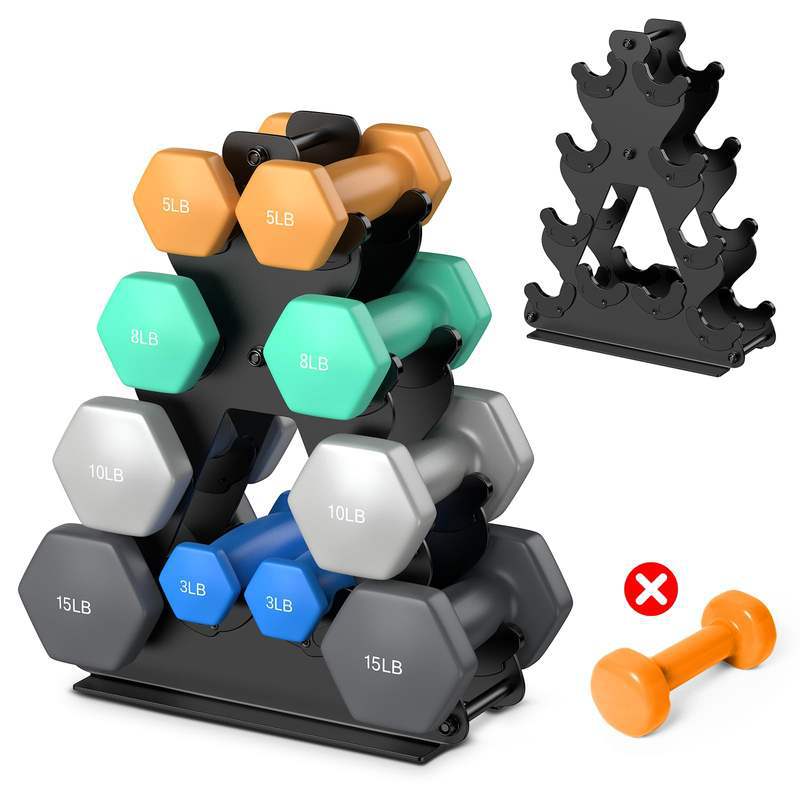 Cross-Border Indoor Dumbbell Rack, Four-Layer, Easy to Install, Space-Saving, Home Gym Dumbbell Storage Rack, Metal