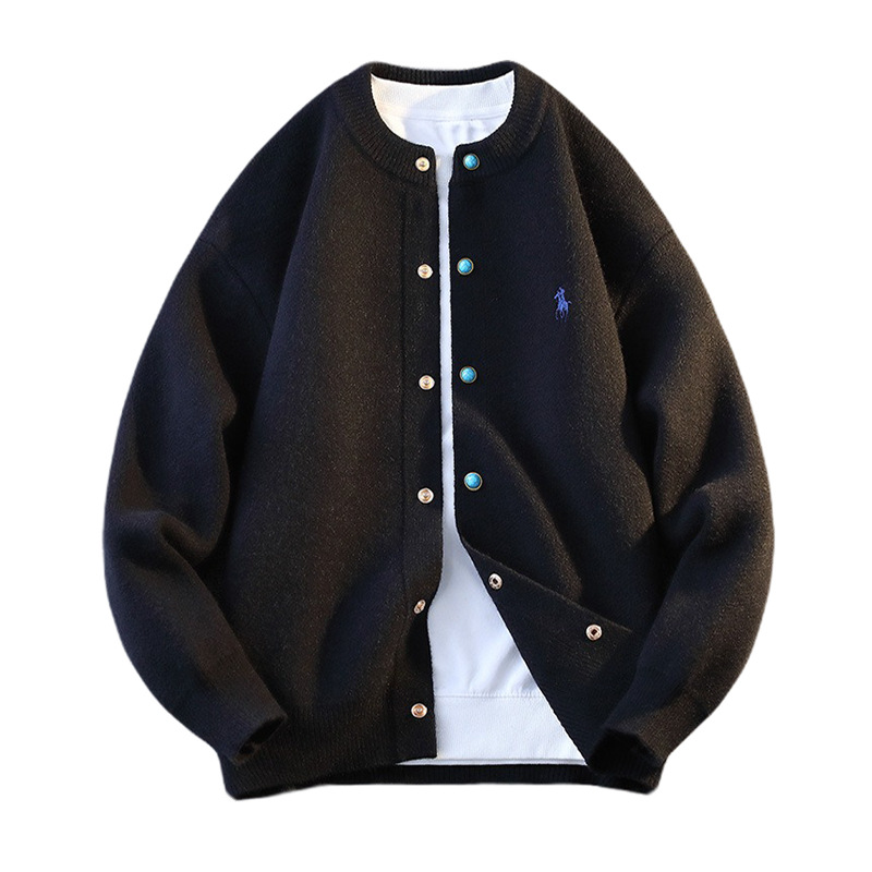 Explosiones transfronterizas de tamaño grande europeo Cardigan jersey suéter hombre chaqueta vieja ganancia fábrica de botones turquesa al por mayor