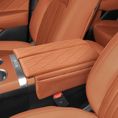 Suitable for Qiyuan Q07 central control armrest box set car interior modification skin protection and skin enhancement pad cover modification (Armrest box pad) - changan-qiyuan-q07-red-orange