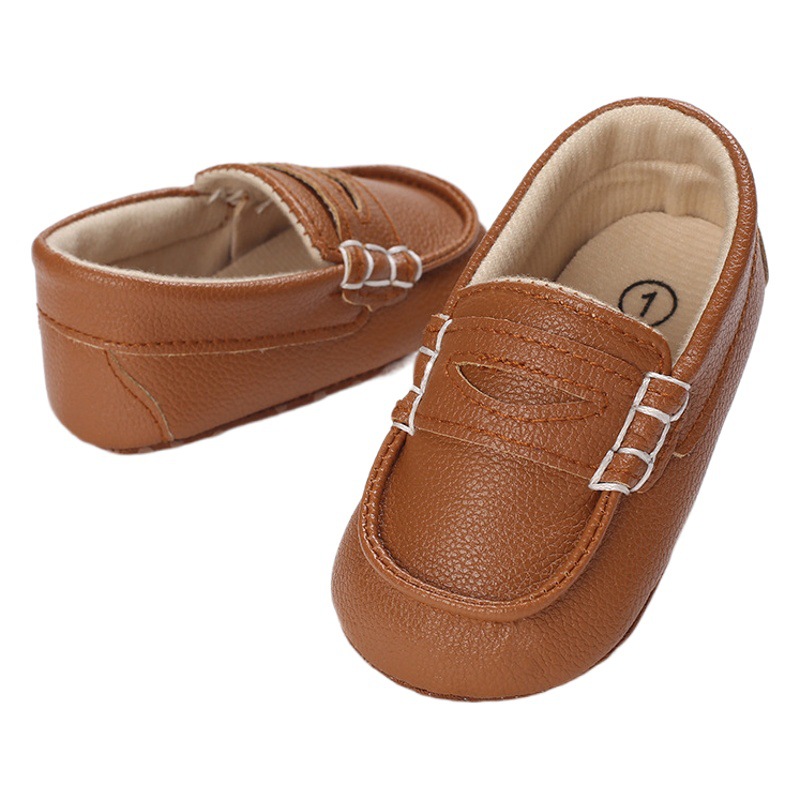 Primavera y otoño nuevos zapatos de bebé de 0 a 1 años zapatos de bebé transpirables de fondo suave zapatos de cuero pequeños