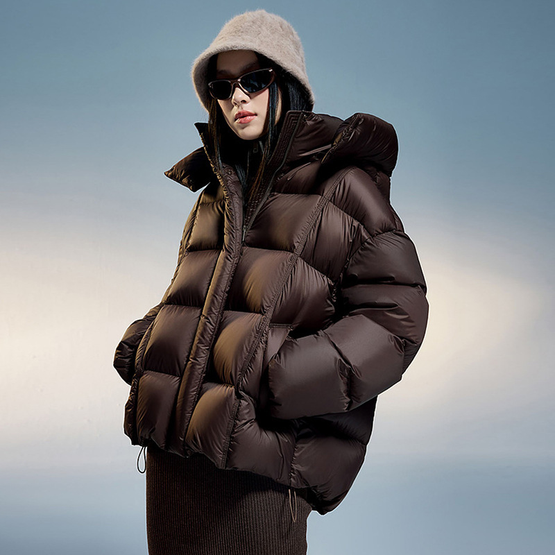High-End 90% White Duck down Hooded Puffy Jacket for Women, 2026 Winter New Style, Oversized Loose Thickened Puffer Coat High-End 90% White Duck down Hooded Puffy Jacket for Women, 2026 Winter New Style, Oversized Loose Thickened Puffer Coat