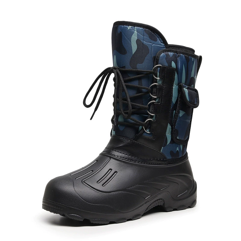 Зимние сапоги, мужские зимние теплые непромокаемые хлопчатобумажные ботинки на флисовой подкладке, легкие непромокаемые ботинки из ЭВА для защиты труда на открытом воздухе