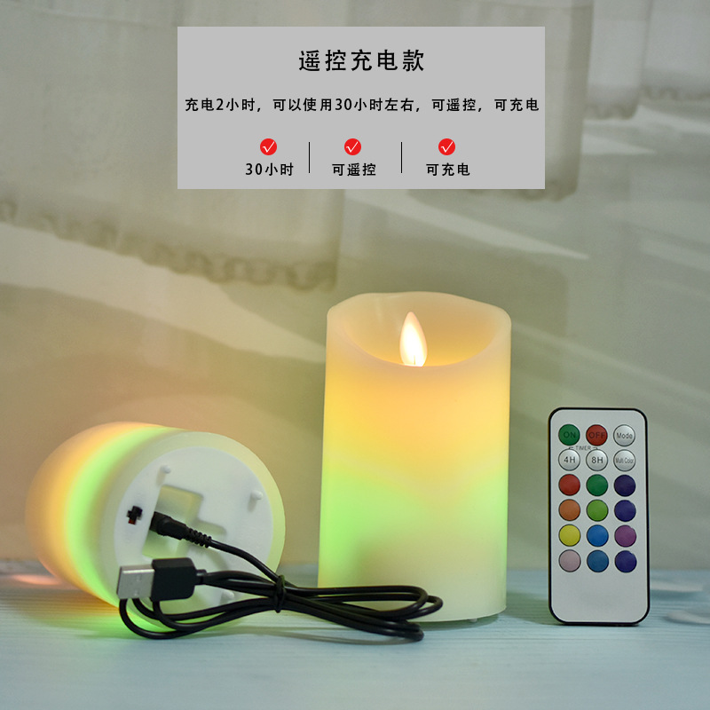 Control remoto LED lámpara de vela electrónica atmósfera de boda props simulación de llama creativa lámpara de noche vela recargable lámpara de Buda