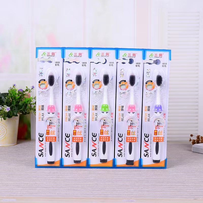 46 tipos de cepillo de dientes - 5 un solo paquete de cepillo de dientes de pelo suave limpio sin dañar las encías Yiwu productos al por mayor