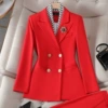 Red classic suit jacket