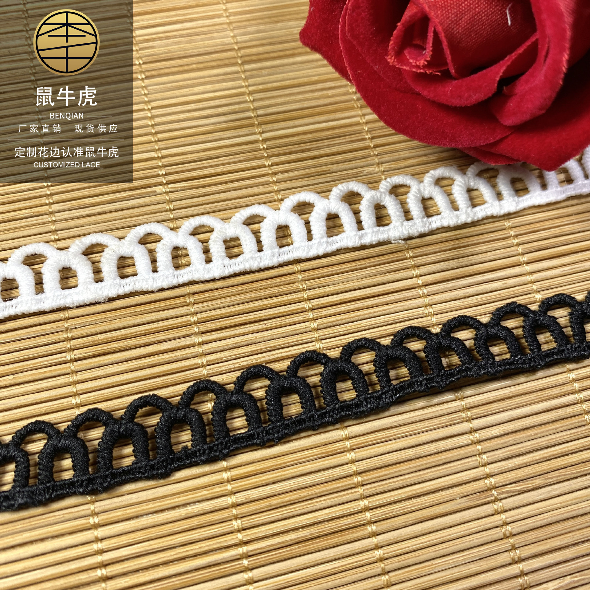 水溶条码牛奶丝花边1公分白色头饰配饰项链花边现货服装辅料波浪