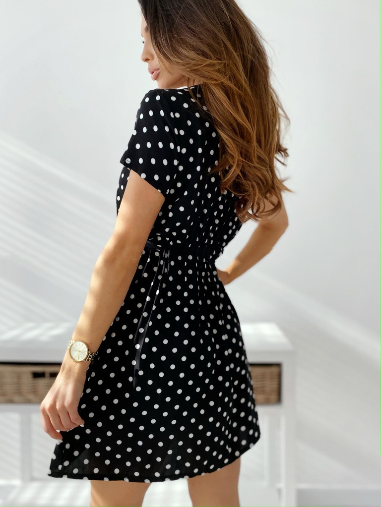 Short-Sleeved V-Neck Dress NSYF46625